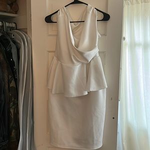 White off the shoulder knee length dress